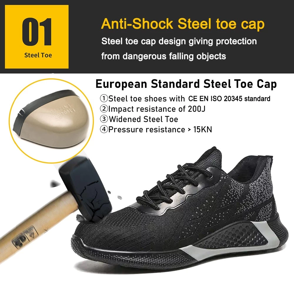 TM3159 Zapatos de seguridad deportivos con punta de acero antipinchazos y suela de EVA suave para hombres