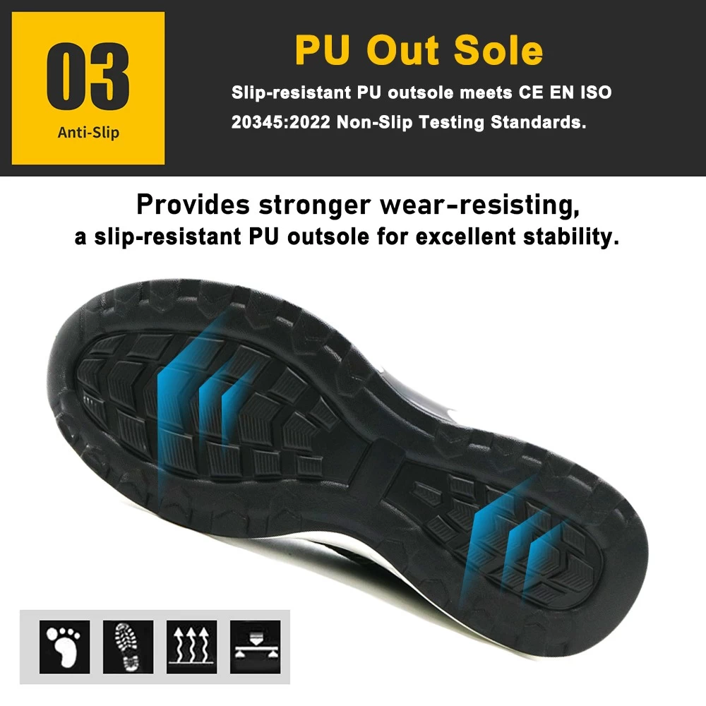 TM3231 Zapatos de seguridad deportivos de moda antipinchazos con amortiguación de aire y punta de acero