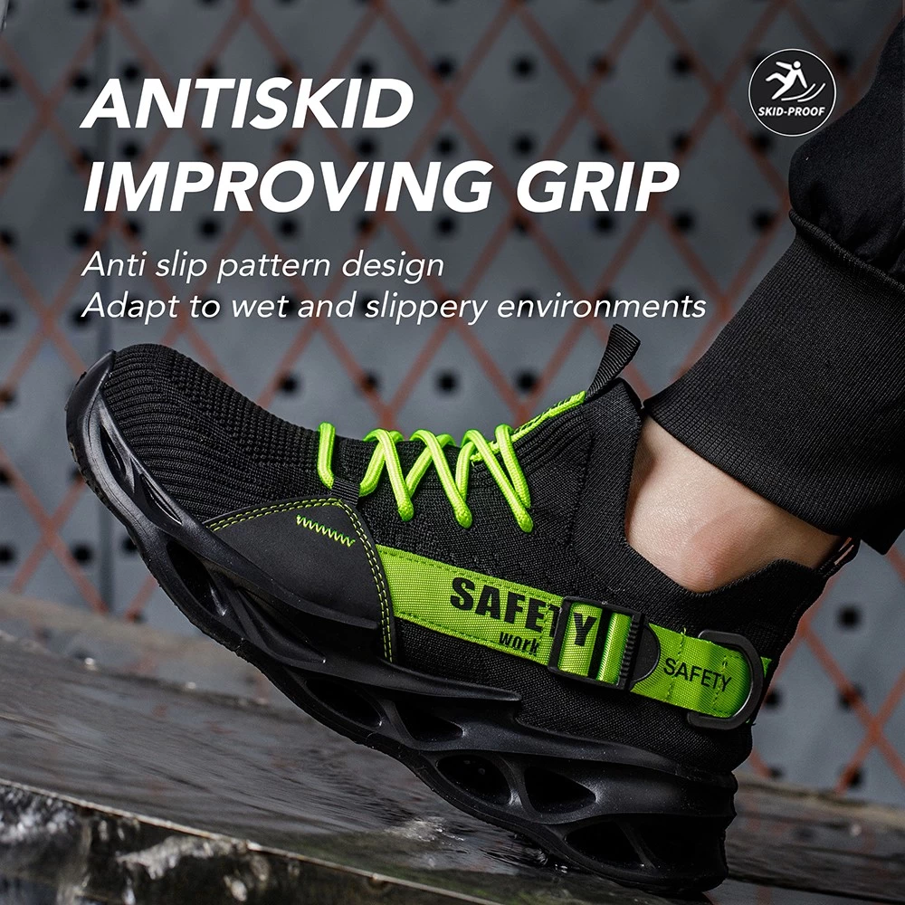 TM3269 Zapatos de seguridad deportivos antipinchazos, cómodos y a la moda, con punta de acero