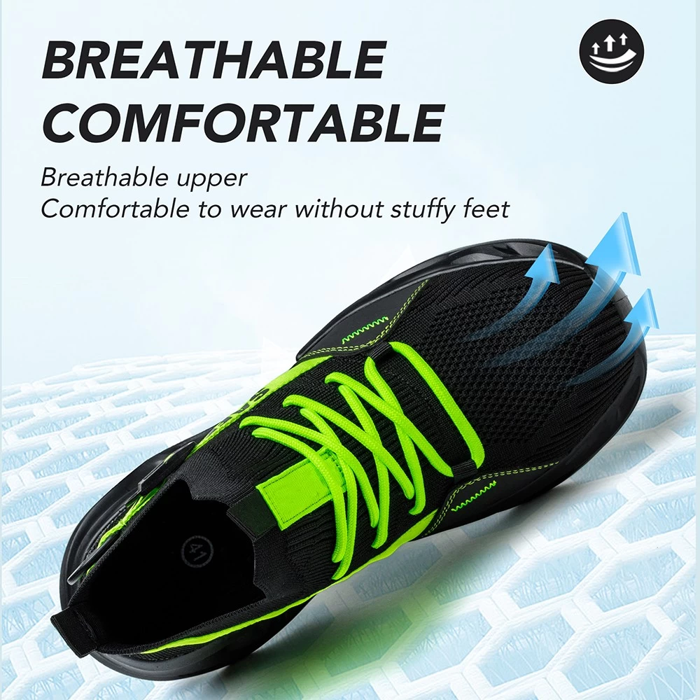 TM3269 Zapatos de seguridad deportivos antipinchazos, cómodos y a la moda, con punta de acero