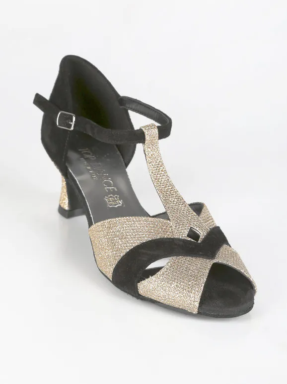 Top Dance Shoes Zapatos de baile dorados para mujer