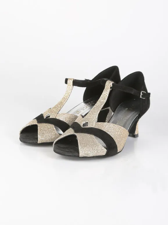 Top Dance Shoes Zapatos de baile dorados para mujer