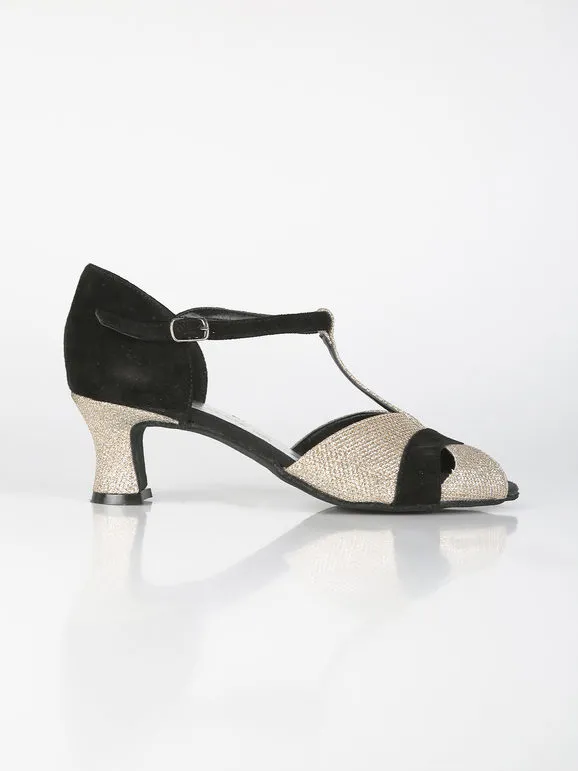 Top Dance Shoes Zapatos de baile dorados para mujer
