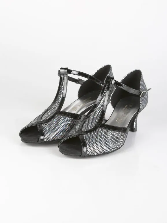 Top Dance Shoes Zapatos de baile mujer plateados