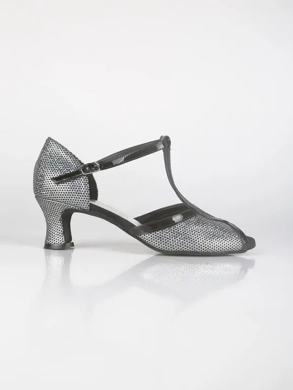 Top Dance Shoes Zapatos de baile mujer plateados