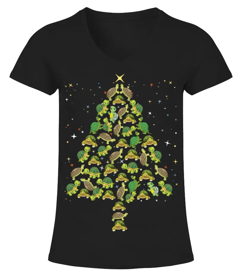 Tortoise Lover Christmas Gift Camiseta cuello pico Mujer
