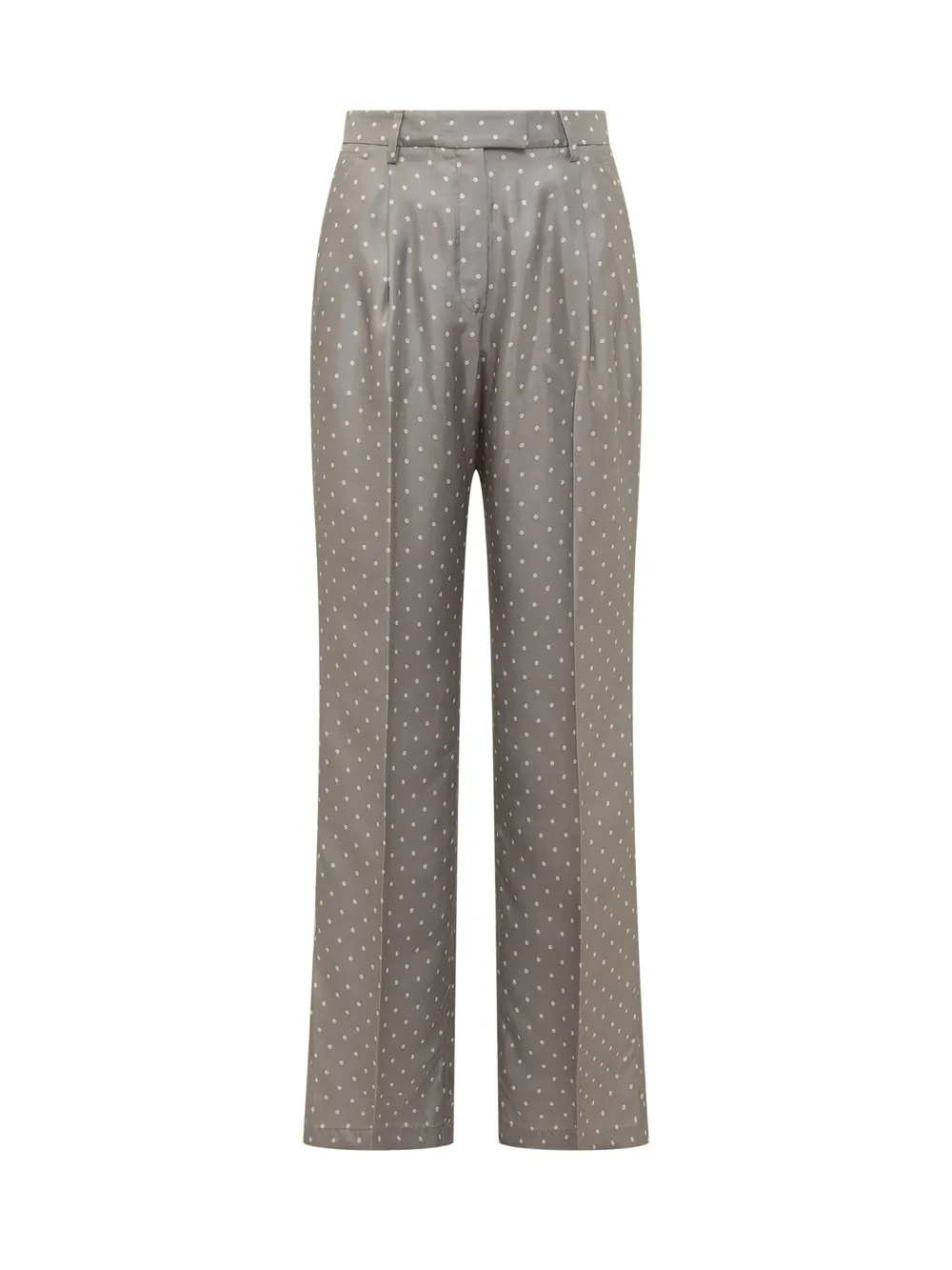 TRUE ROYAL Silk Pants with Polka Dot Pattern