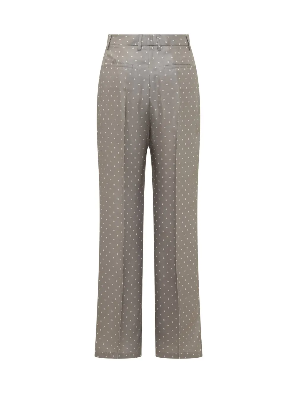 TRUE ROYAL Silk Pants with Polka Dot Pattern