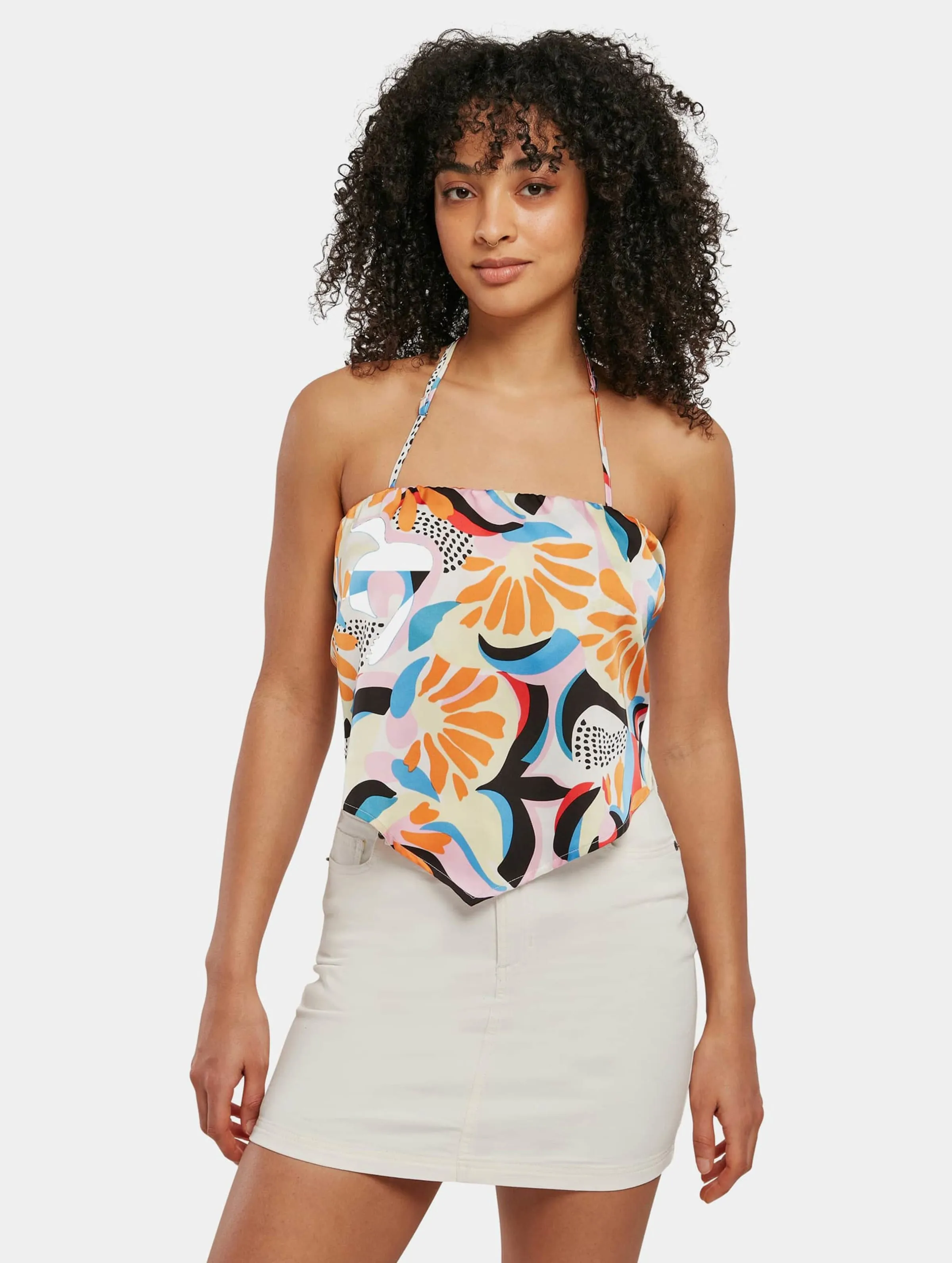 Urban Classics Ladies Cropped Aop Satin Triangle