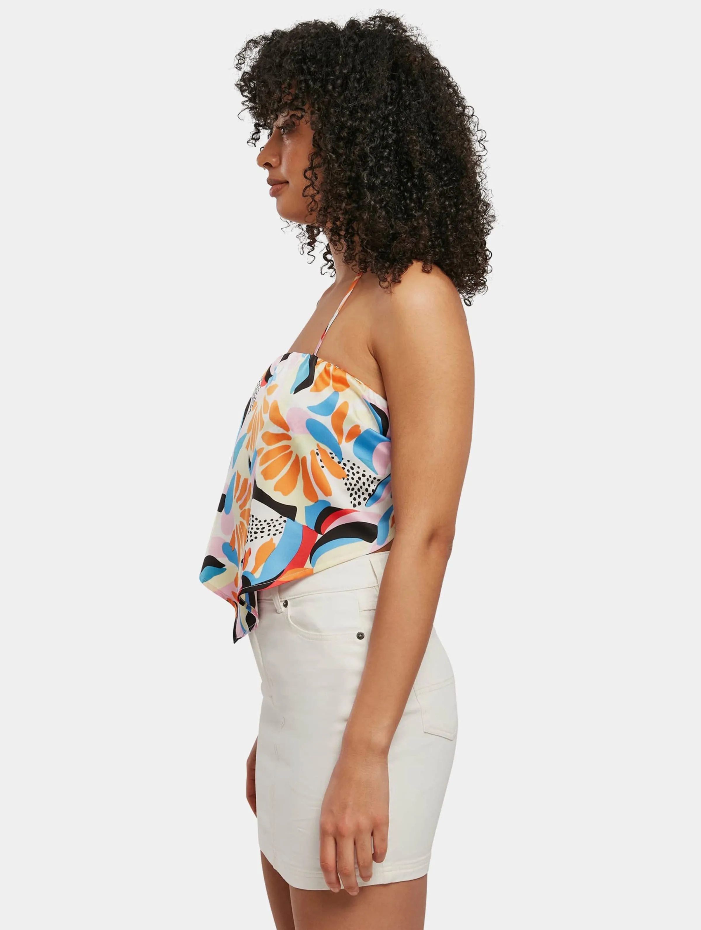 Urban Classics Ladies Cropped Aop Satin Triangle