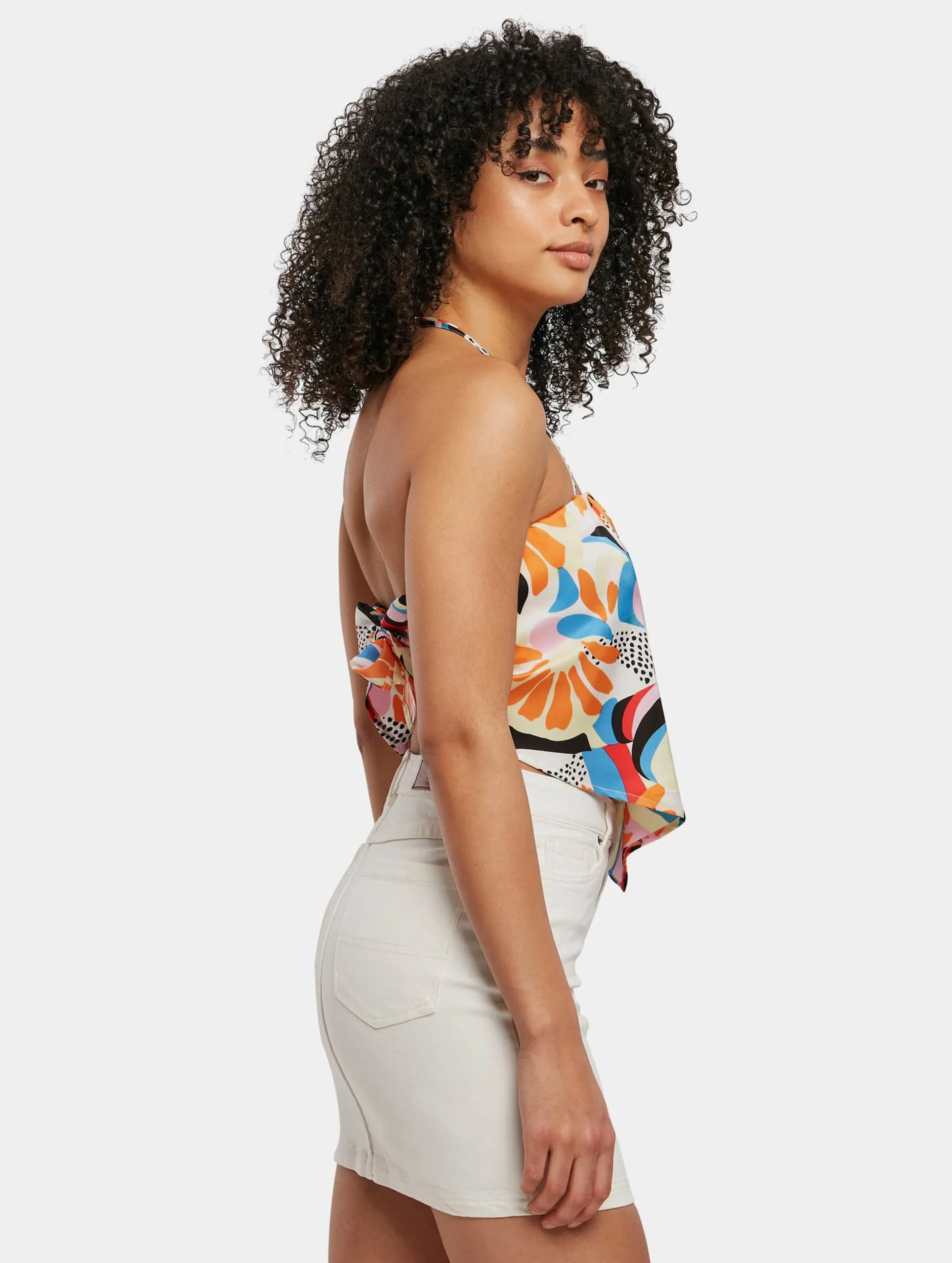 Urban Classics Ladies Cropped Aop Satin Triangle