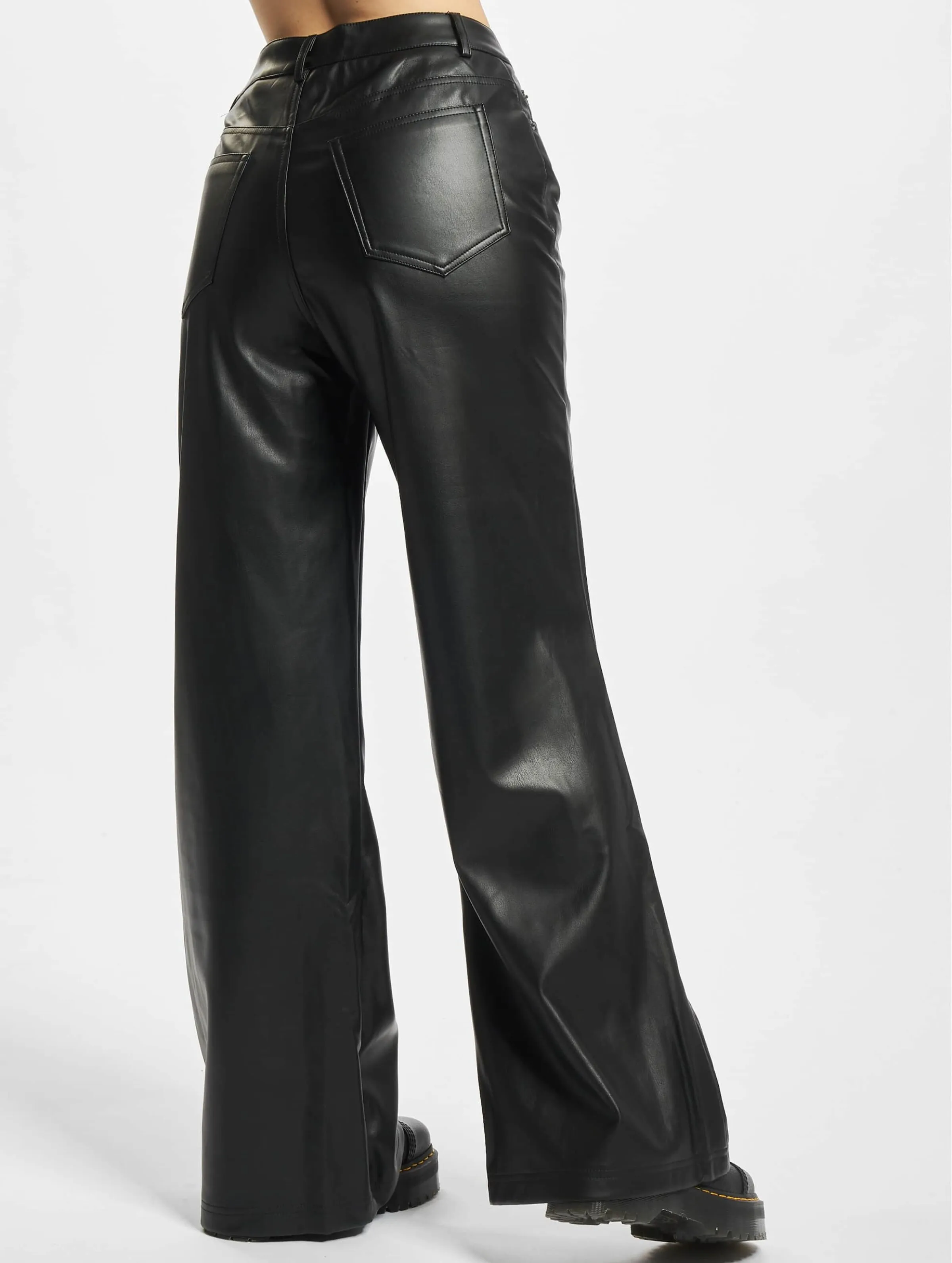 Urban Classics Ladies Faux Leather Wide Leg