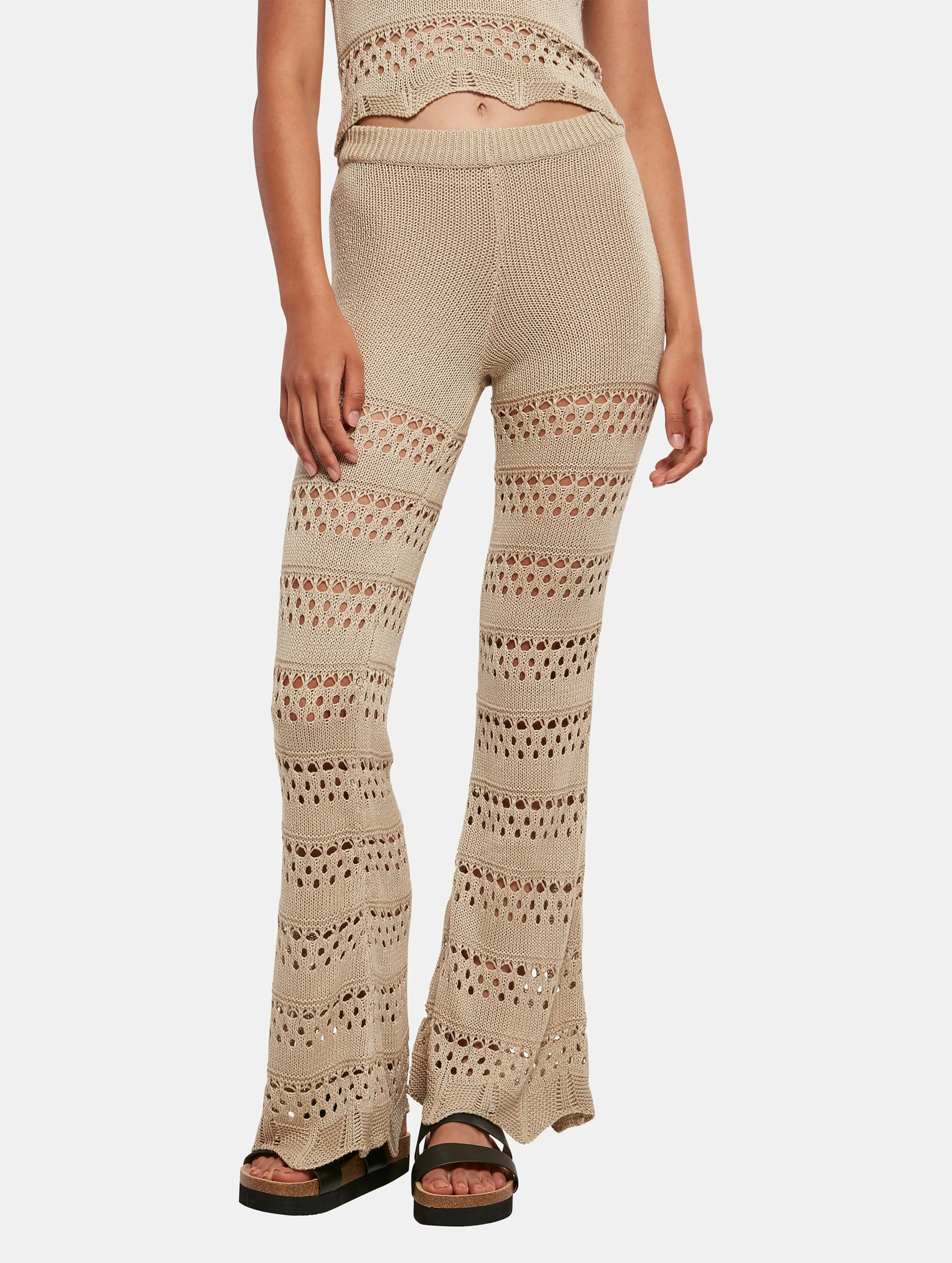 Urban Classics  Ladies Flared Crochet Knit