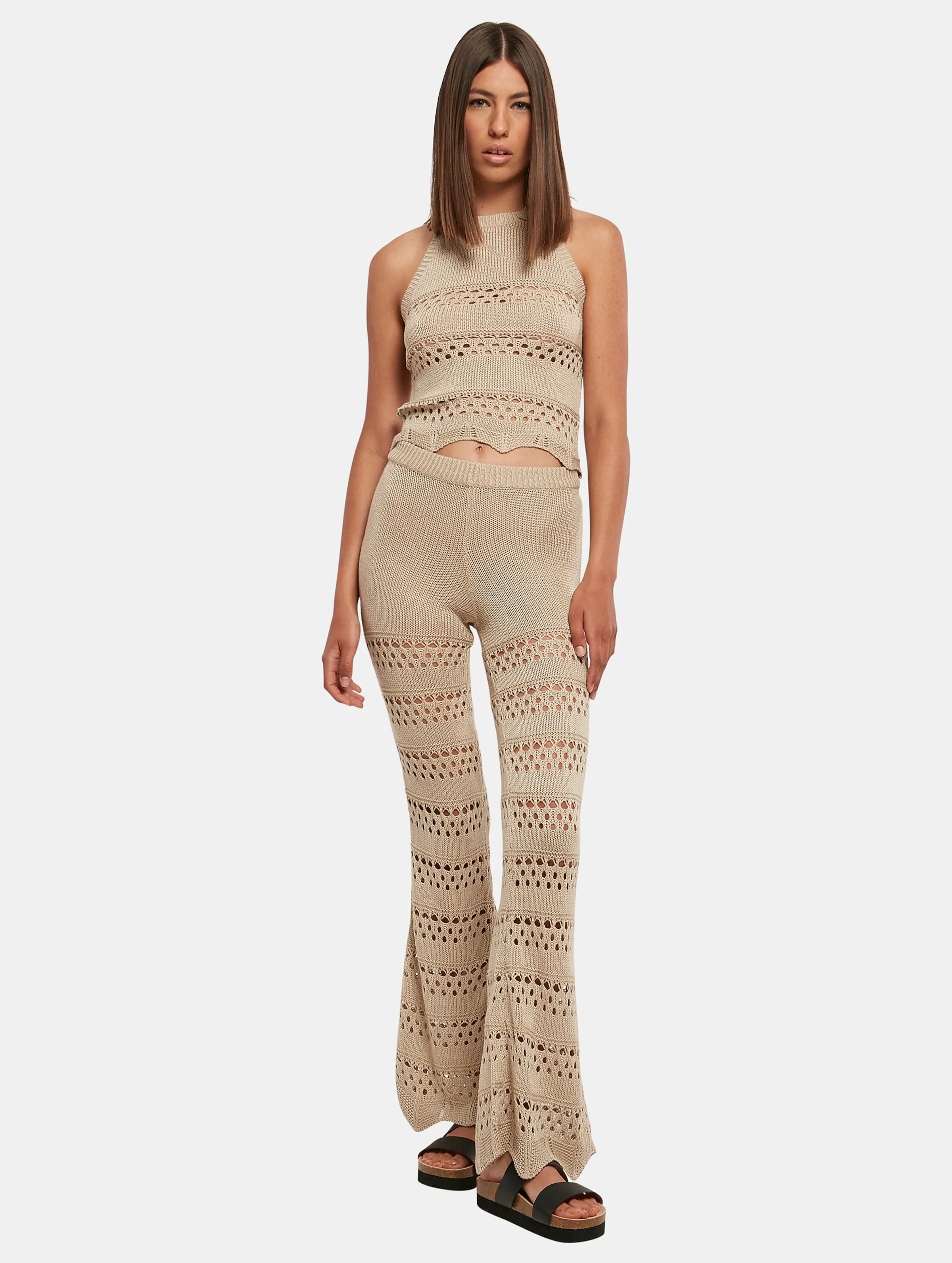 Urban Classics  Ladies Flared Crochet Knit