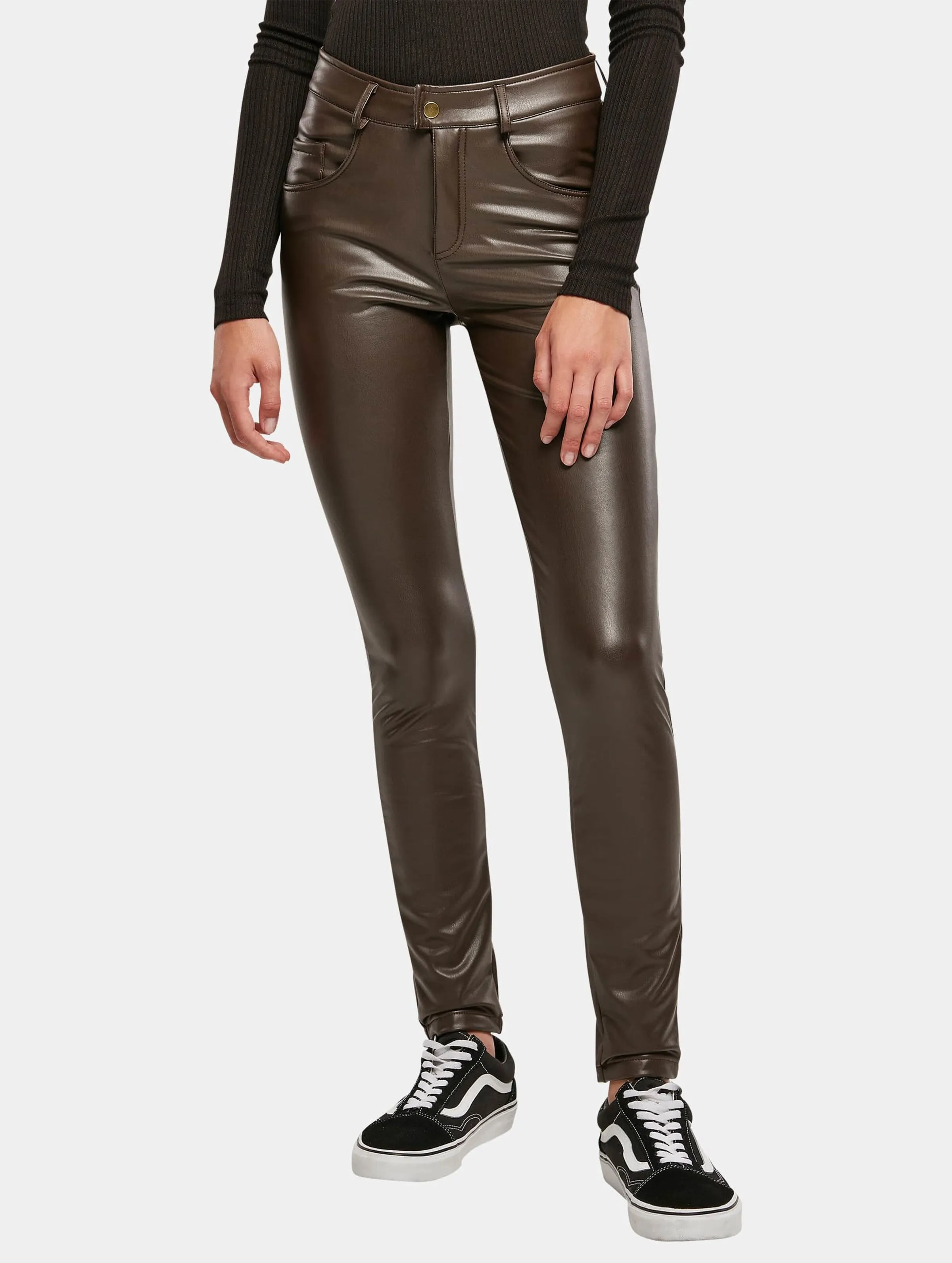 Urban Classics Ladies Mid Waist Synthetic Leather