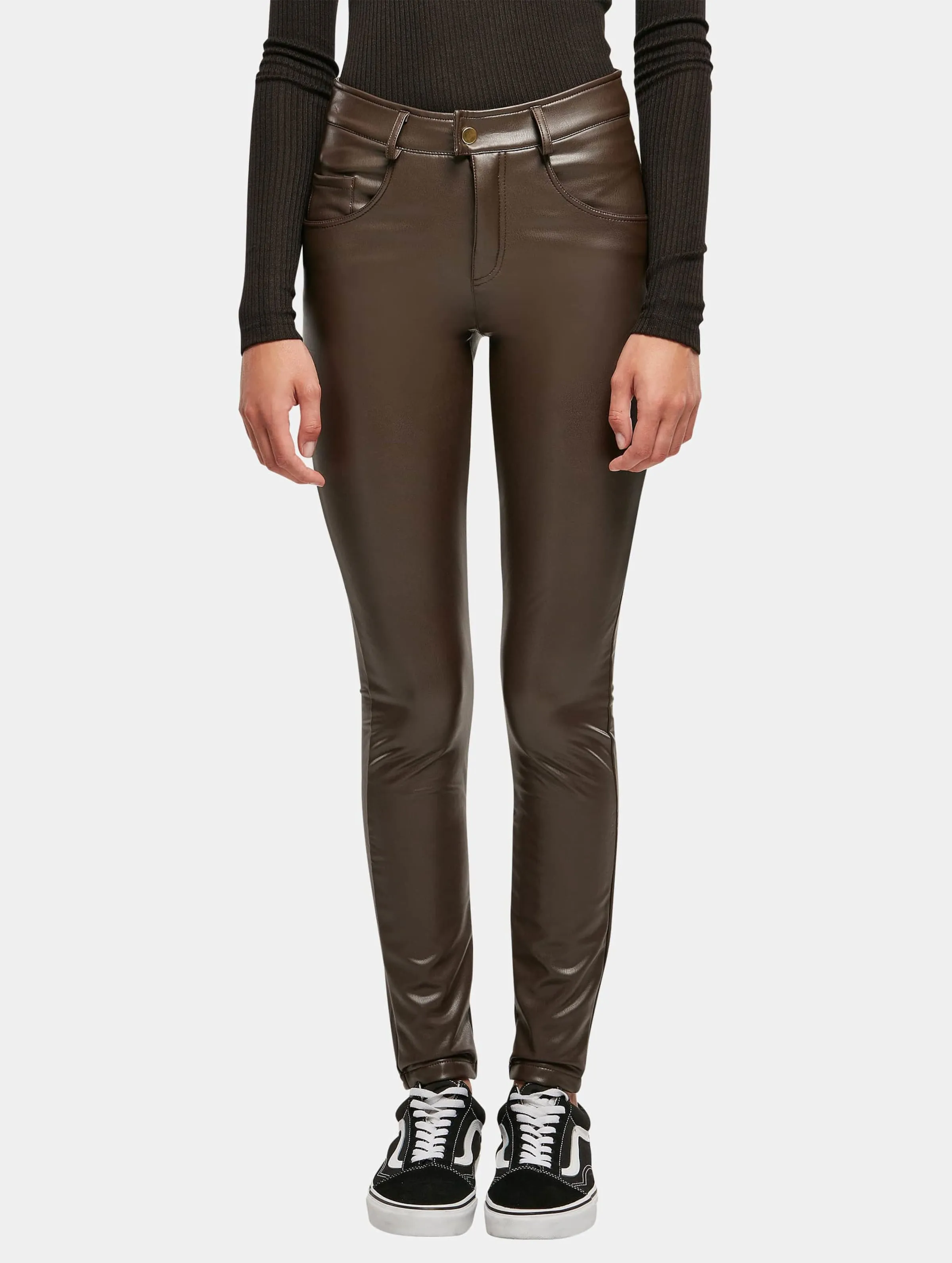 Urban Classics Ladies Mid Waist Synthetic Leather