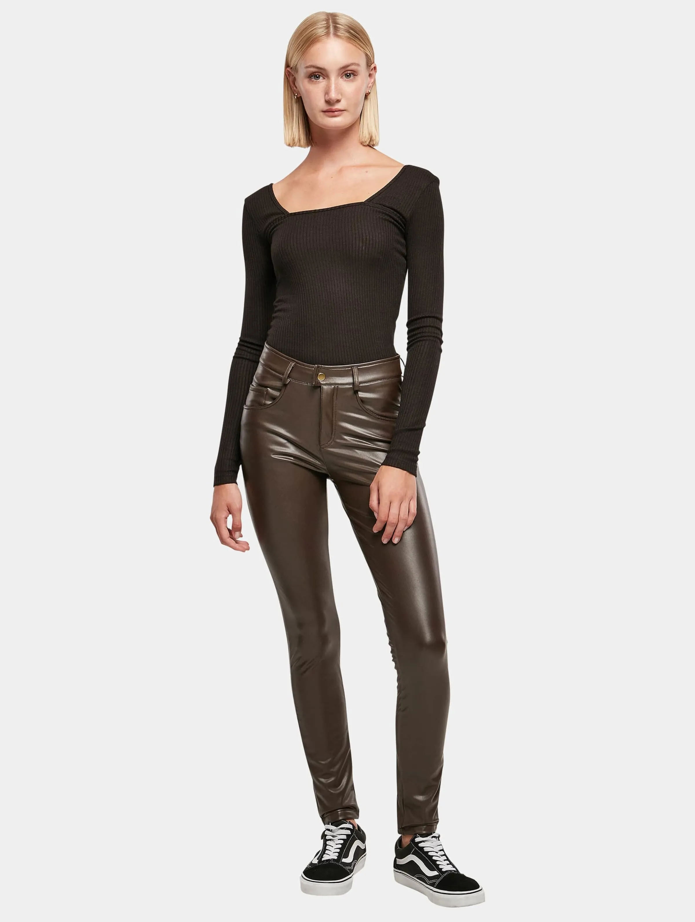Urban Classics Ladies Mid Waist Synthetic Leather