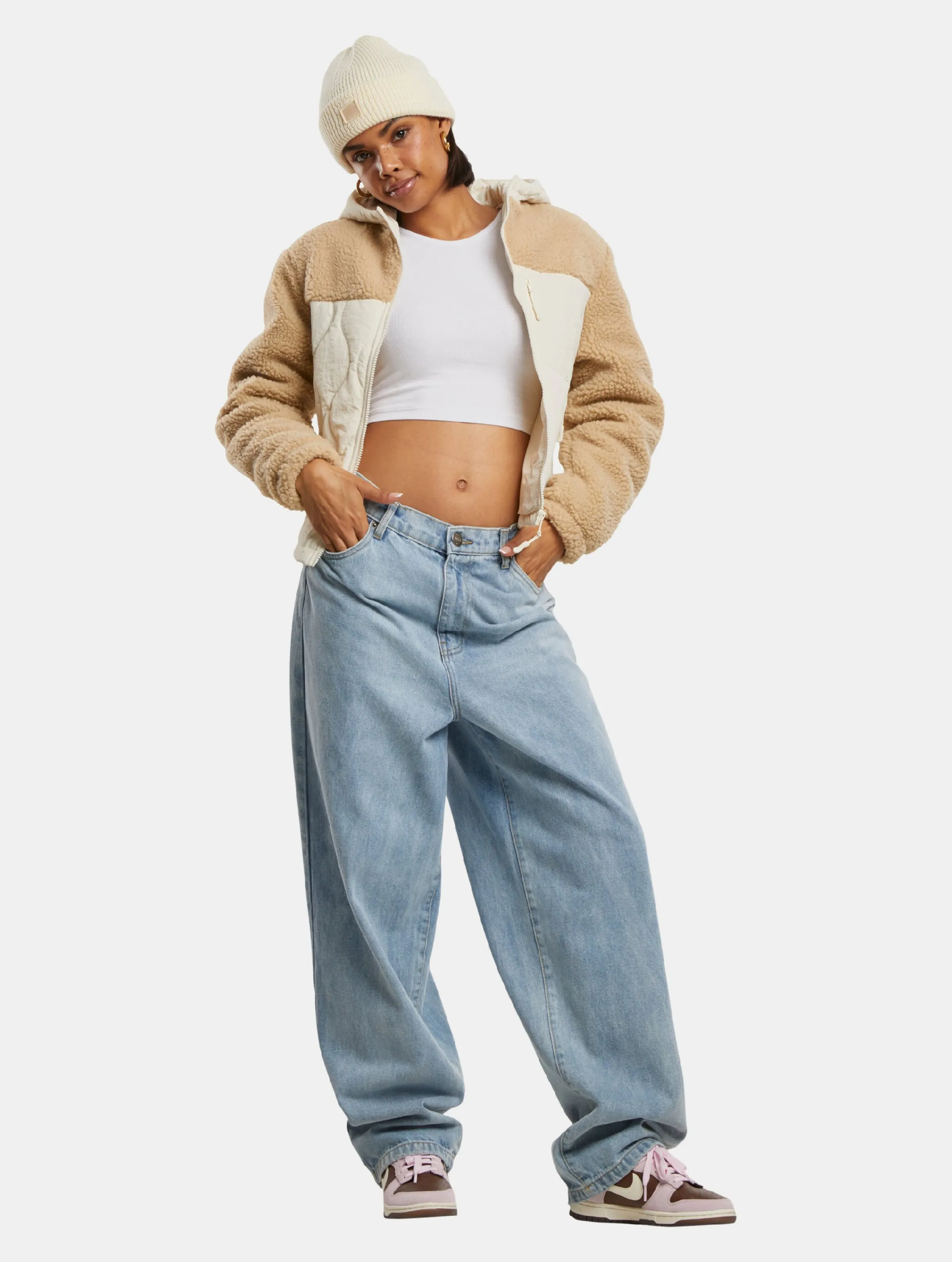 Urban Classics Ladies Sherpa Crinkle Nylon Mix