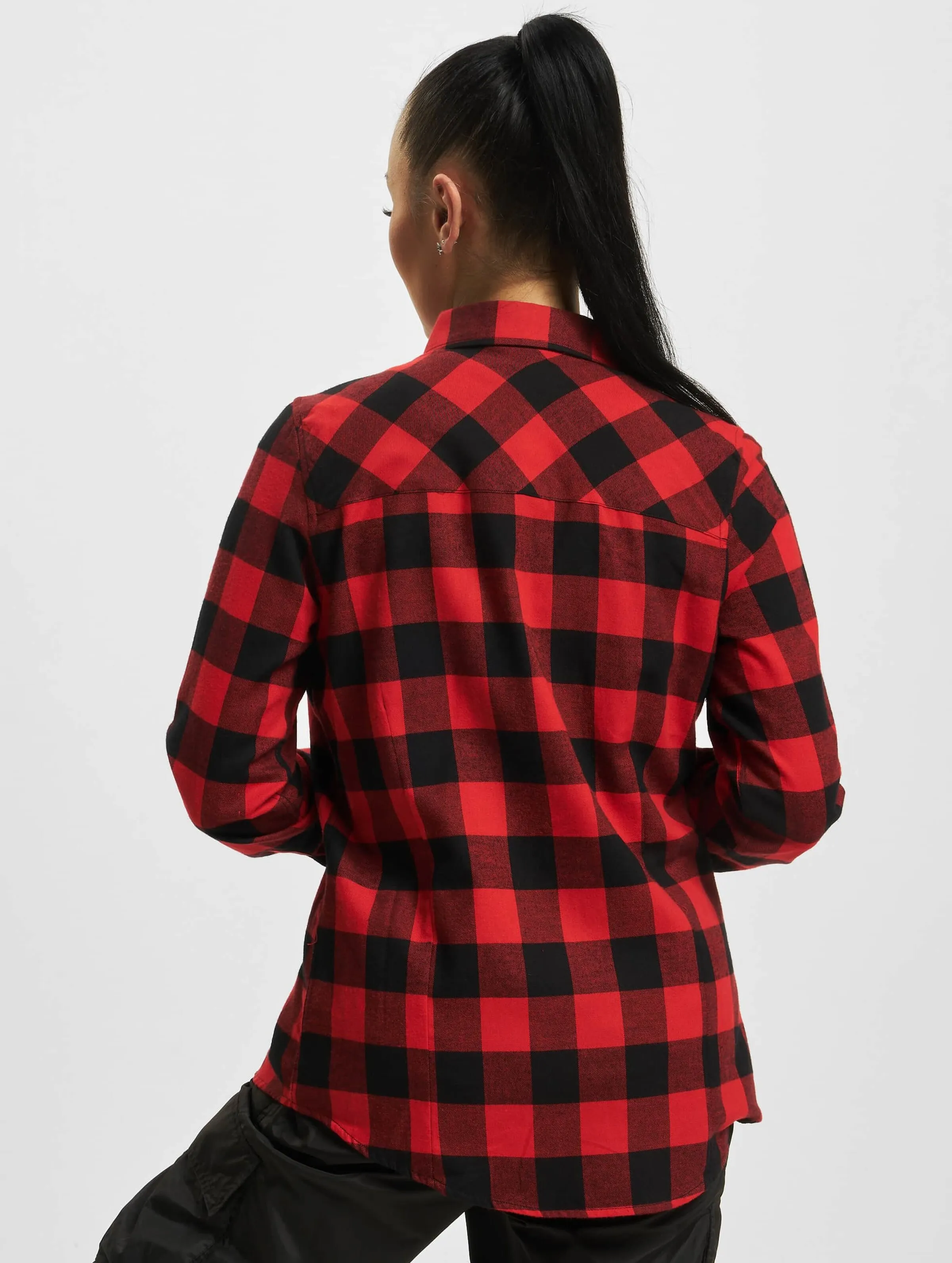 Urban Classics Urban Classics Ladies Turnup Checked Flanell Hemden