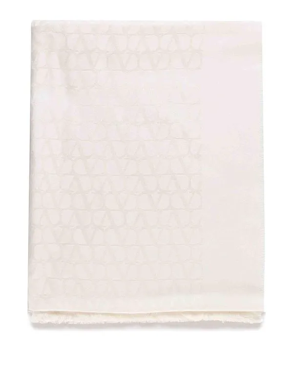 VALENTINO GARAVANI BUFANDA  BLANCO