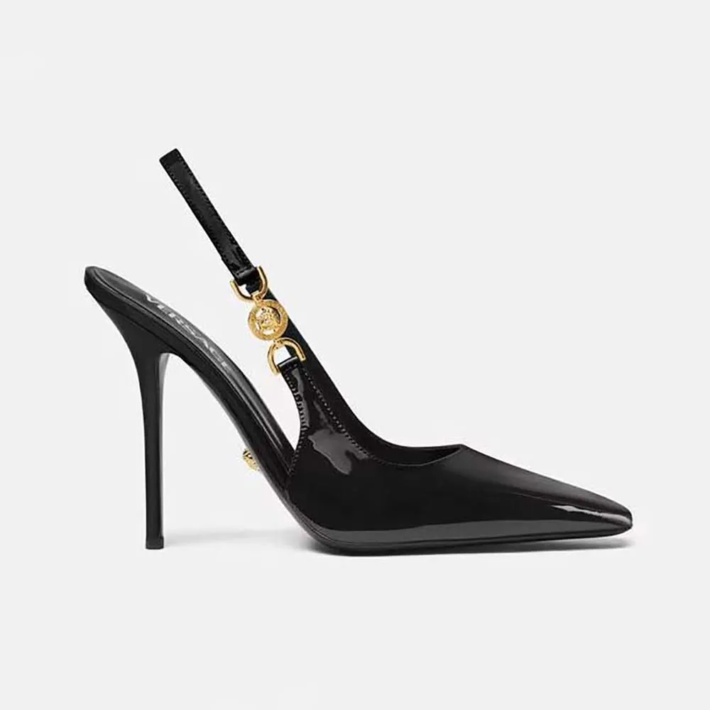 VERSACE MUJER MEDUSA’95 ZAPATOS DE TACóN CON TIRA TRASERANEGRO
