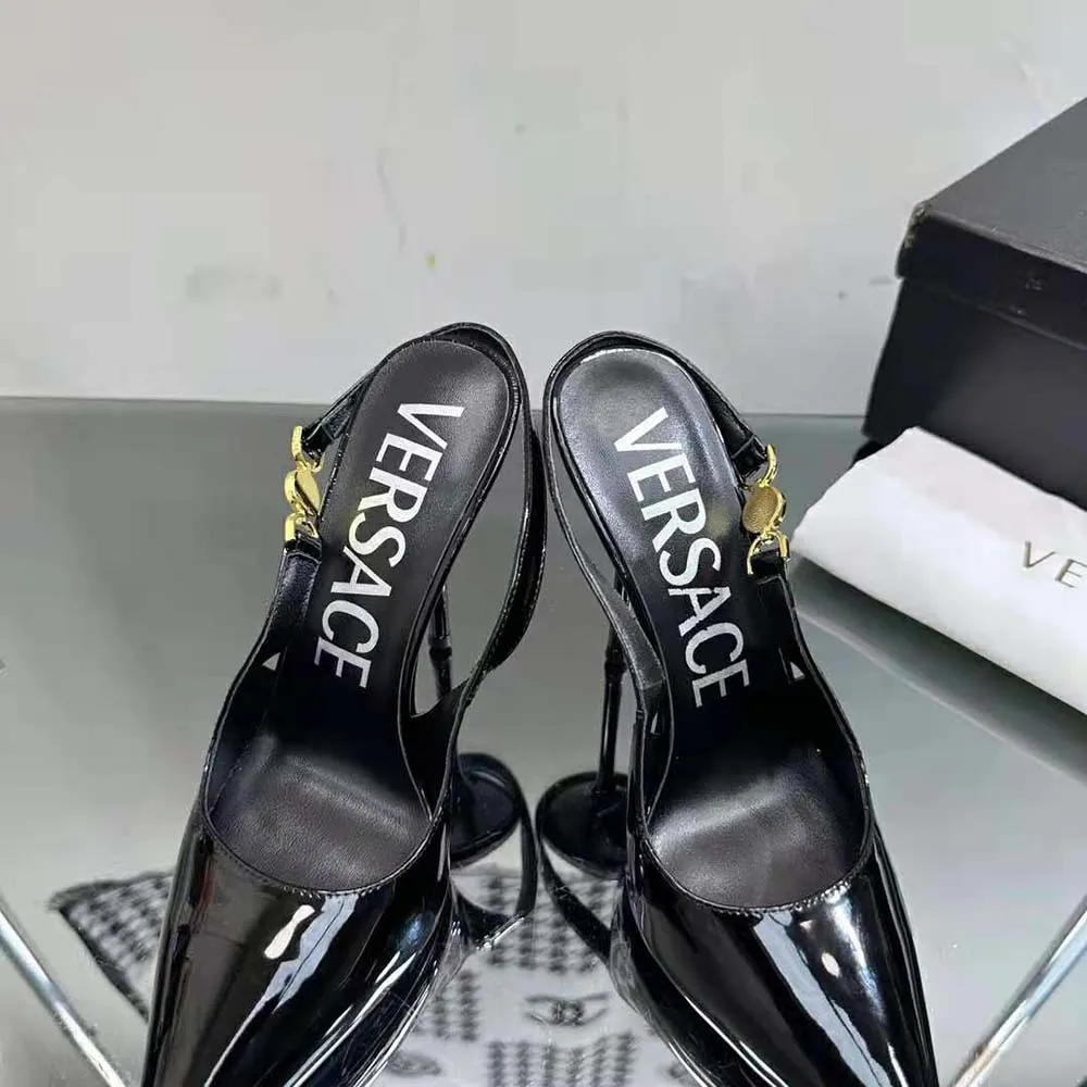 VERSACE MUJER MEDUSA’95 ZAPATOS DE TACóN CON TIRA TRASERANEGRO