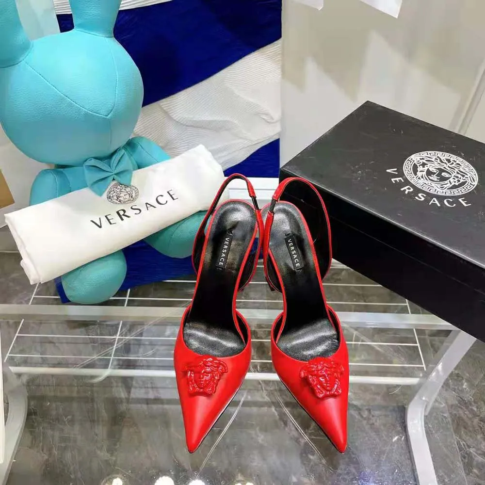 VERSACE ZAPATOS DE SALóN LA MEDUSA SLINGROJOS PARA MUJER CON TACóN DE 10,5 CM DE ALTURA