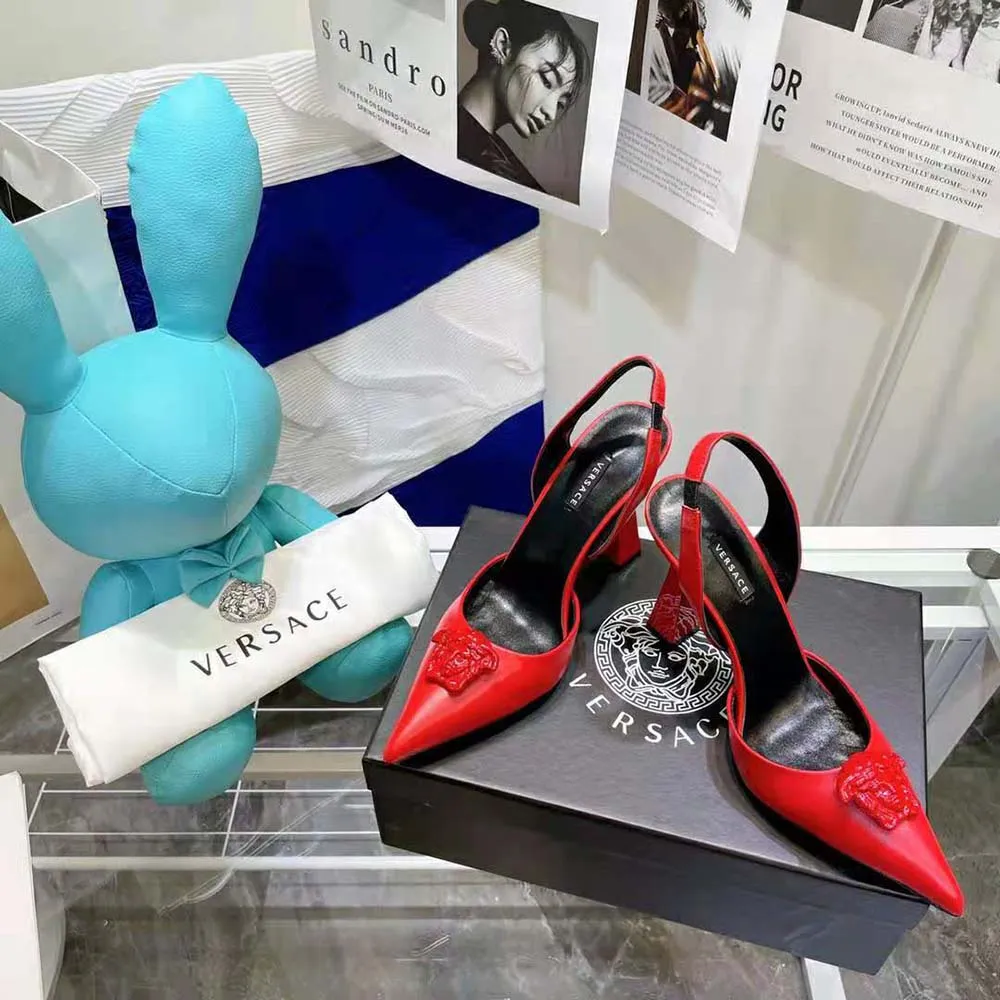 VERSACE ZAPATOS DE SALóN LA MEDUSA SLINGROJOS PARA MUJER CON TACóN DE 10,5 CM DE ALTURA