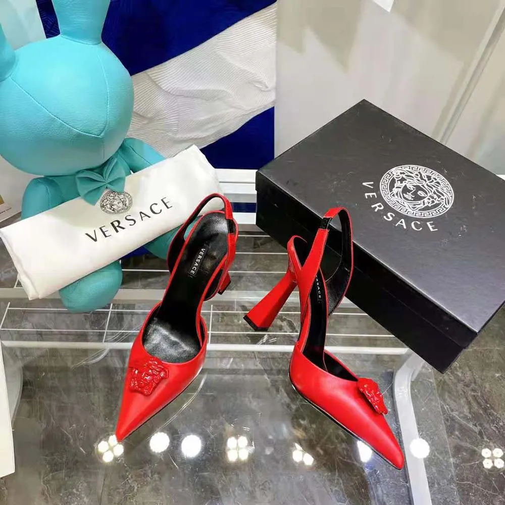 VERSACE ZAPATOS DE SALóN LA MEDUSA SLINGROJOS PARA MUJER CON TACóN DE 10,5 CM DE ALTURA