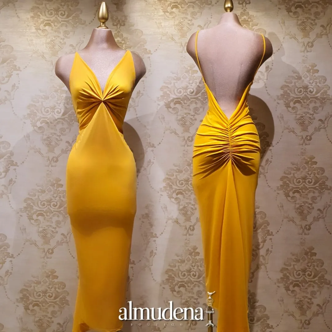 Vestido Amarillo Corto Tirantes Ajustado