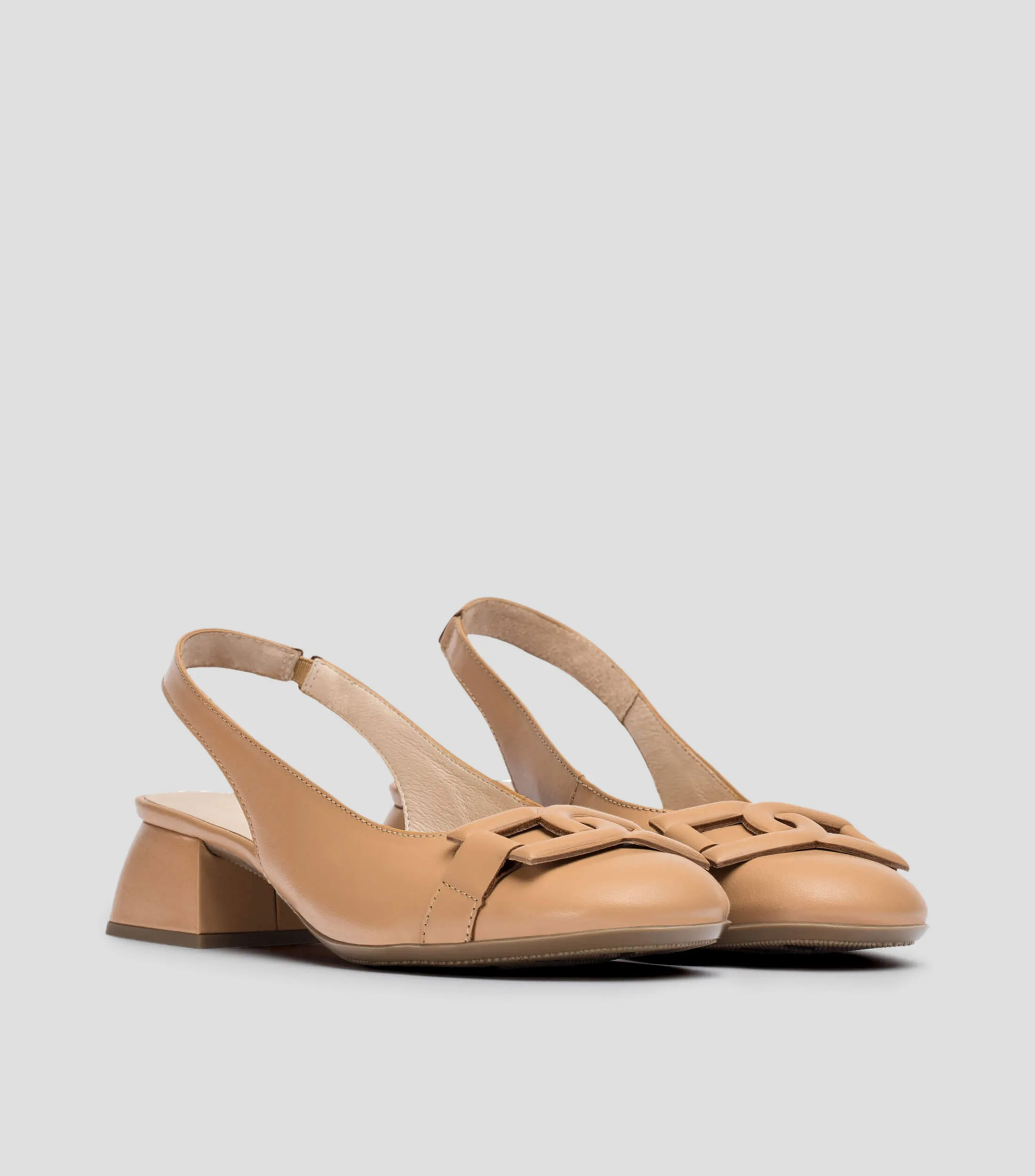 Wonders Zapatos Casuales Slip On en Piel de Tacón Bajo Cuadrado Mujer