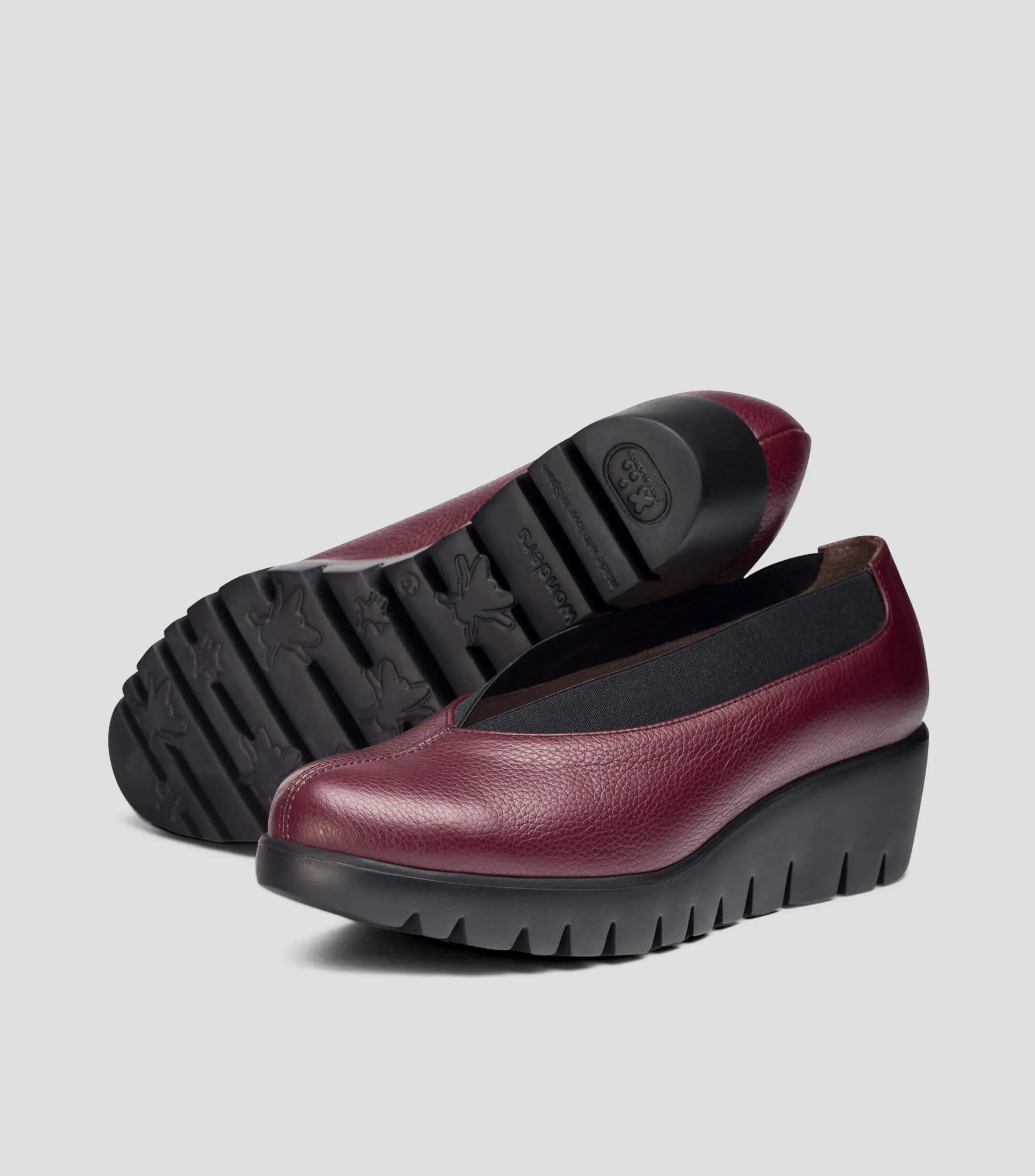 Wonders Zapatos Slip On en piel con tacón bajo de cuña Mujer
