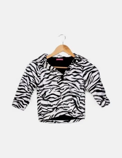 Young Dimension Chubasquero bicolor animal print