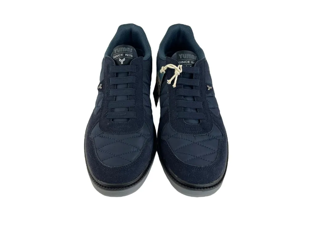 YUMAS | SNEAKERS LIGEROS DE HOMBRE NYLON ECOPIEL COMFORT LATEX AZUL MARINO SIN CORDONES MALMO
