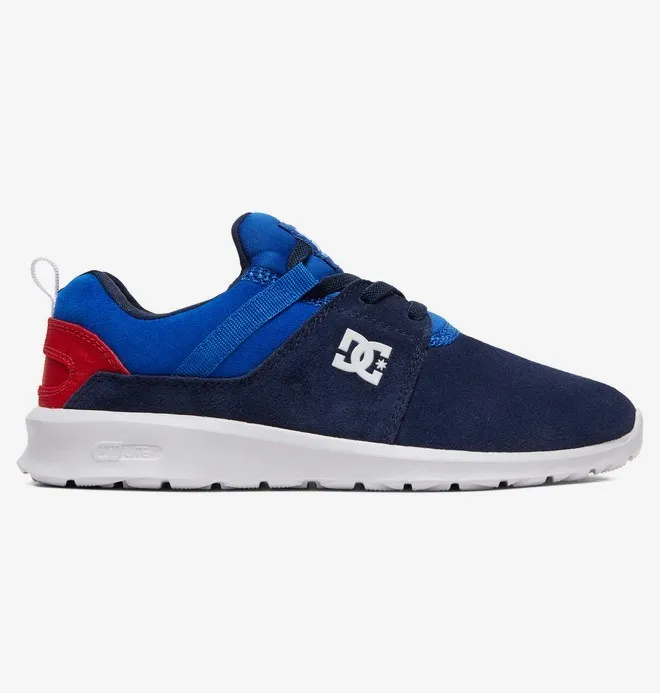 Zapatillas ante DC SHOES niño muy cómodas cordones elásticos HEATHROW SE navy/red (nrd) Ref. ADBS700049 azul/roja