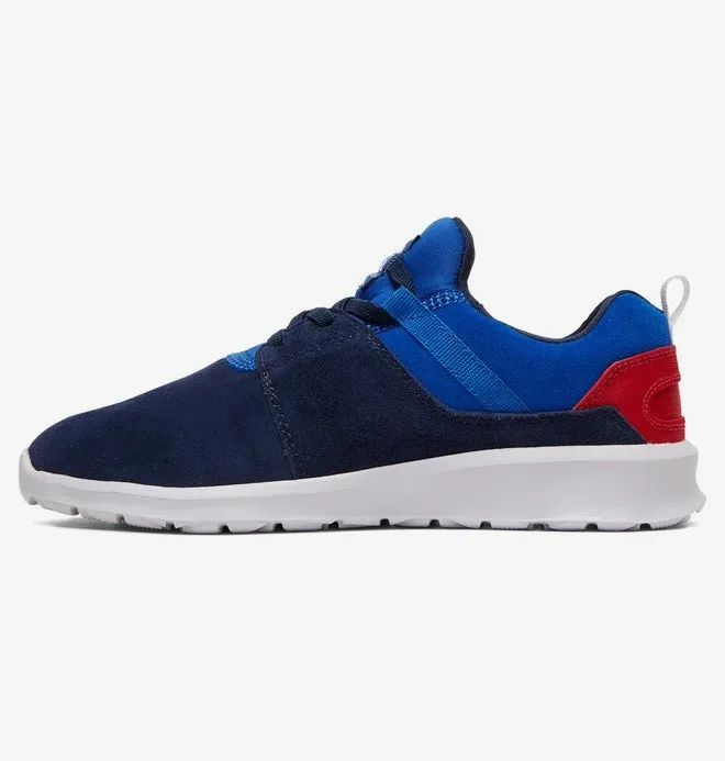 Zapatillas ante DC SHOES niño muy cómodas cordones elásticos HEATHROW SE navy/red (nrd) Ref. ADBS700049 azul/roja