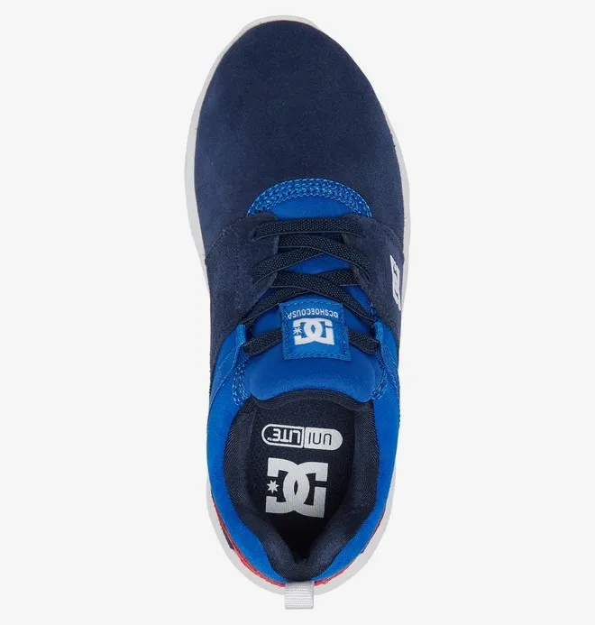 Zapatillas ante DC SHOES niño muy cómodas cordones elásticos HEATHROW SE navy/red (nrd) Ref. ADBS700049 azul/roja