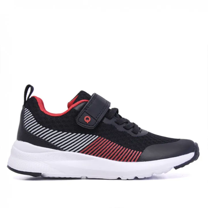 Zapatillas deporte QUETS! negras con interior y detalles rojos