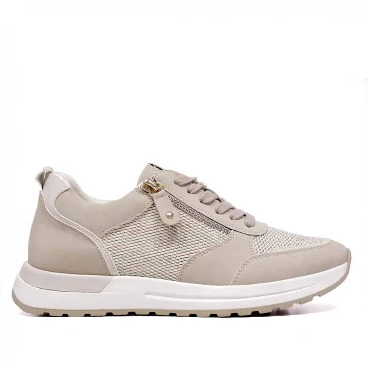 Zapatillas Owel Gold Coast beig con cremallera lateral