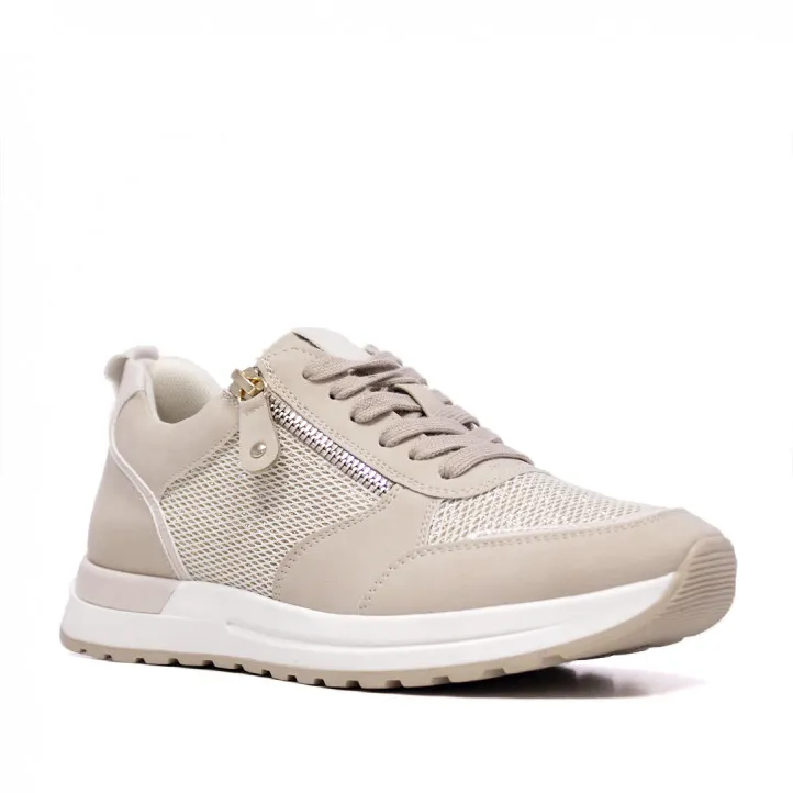 Zapatillas Owel Gold Coast beig con cremallera lateral