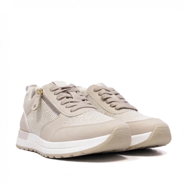 Zapatillas Owel Gold Coast beig con cremallera lateral