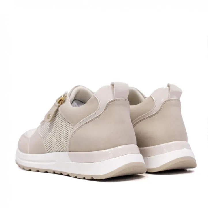 Zapatillas Owel Gold Coast beig con cremallera lateral