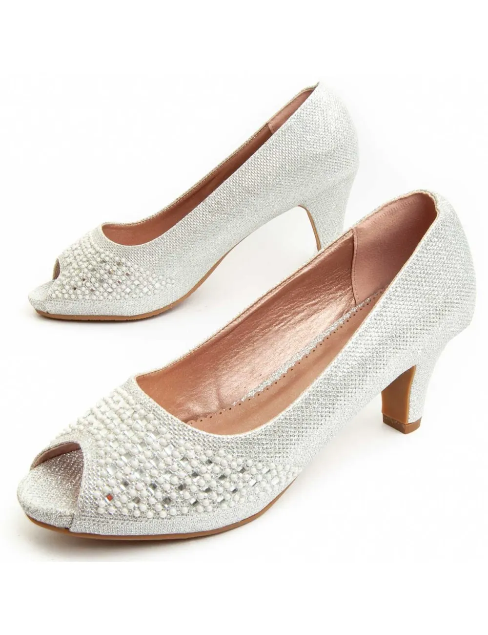 Zapato De Tacón Para Mujer.  Montevita  Unne63  92364 Plateado