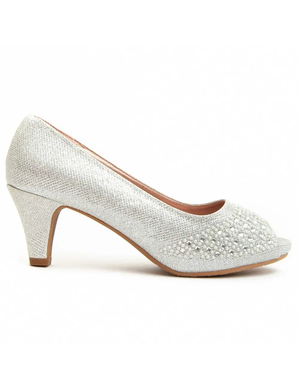 Zapato De Tacón Para Mujer.  Montevita  Unne63  92364 Plateado