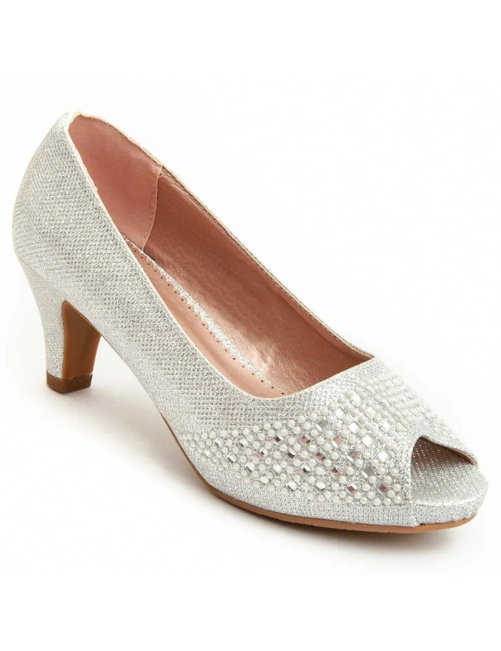 Zapato De Tacón Para Mujer.  Montevita  Unne63  92364 Plateado