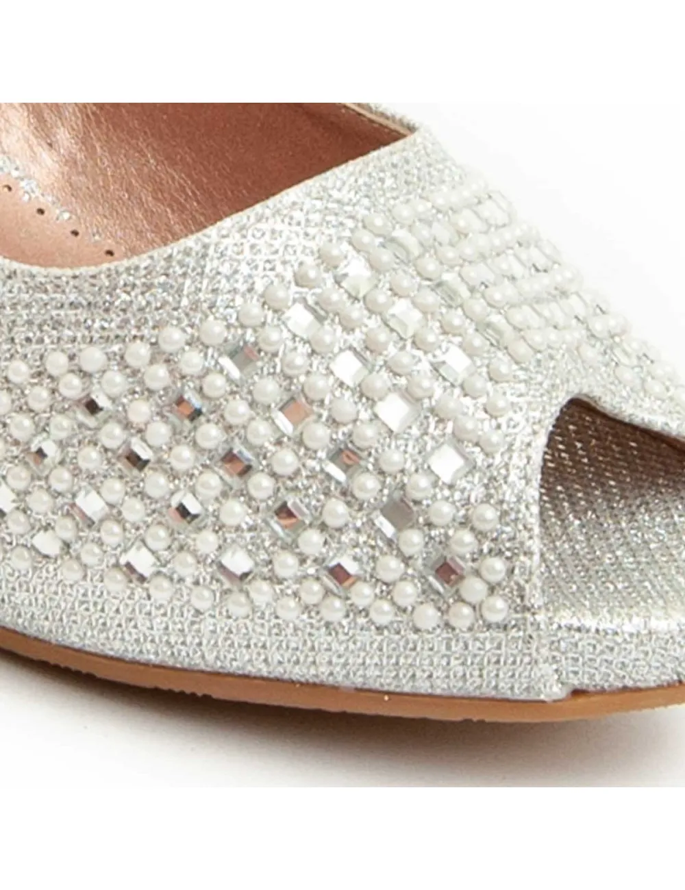 Zapato De Tacón Para Mujer.  Montevita  Unne63  92364 Plateado