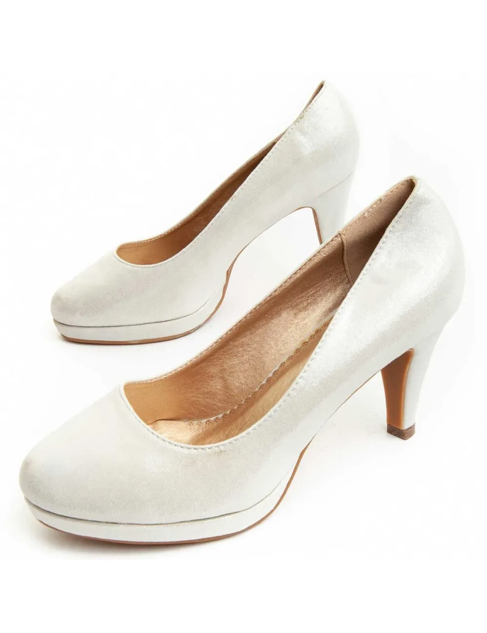 Zapato De Tacón Para Mujer.  Montevita  Unne65  92367 Plateado