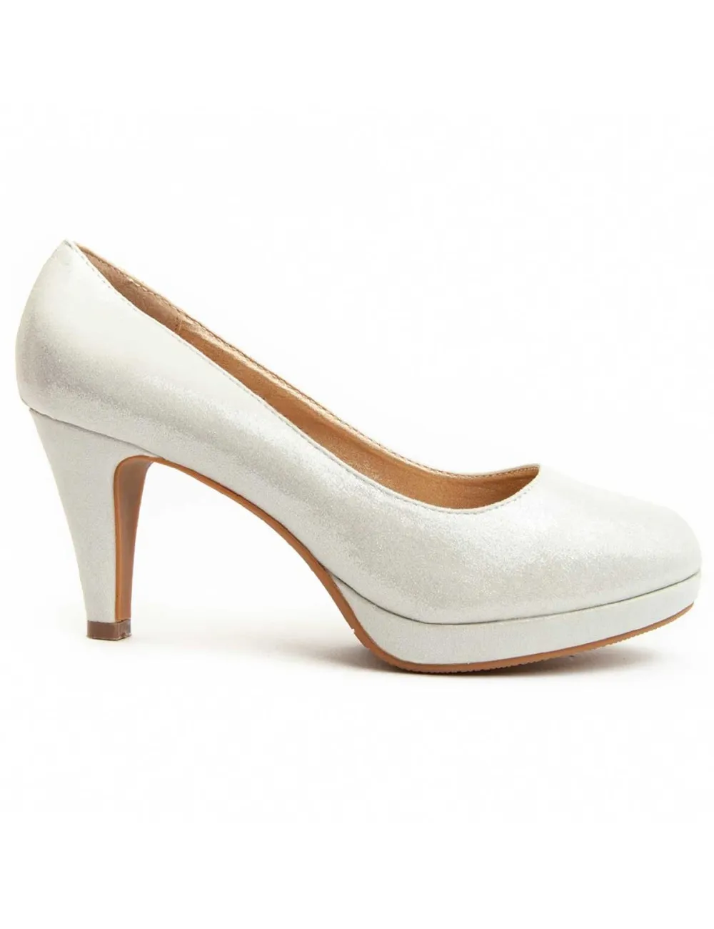Zapato De Tacón Para Mujer.  Montevita  Unne65  92367 Plateado