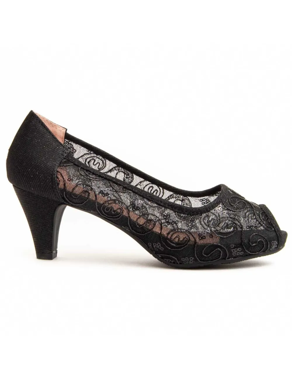 Zapato De Tacón Para Mujer.  Montevita  Unnecebapas  92336 Negro