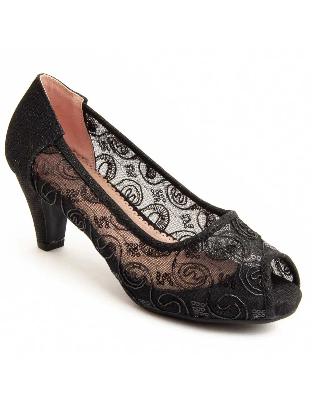 Zapato De Tacón Para Mujer.  Montevita  Unnecebapas  92336 Negro